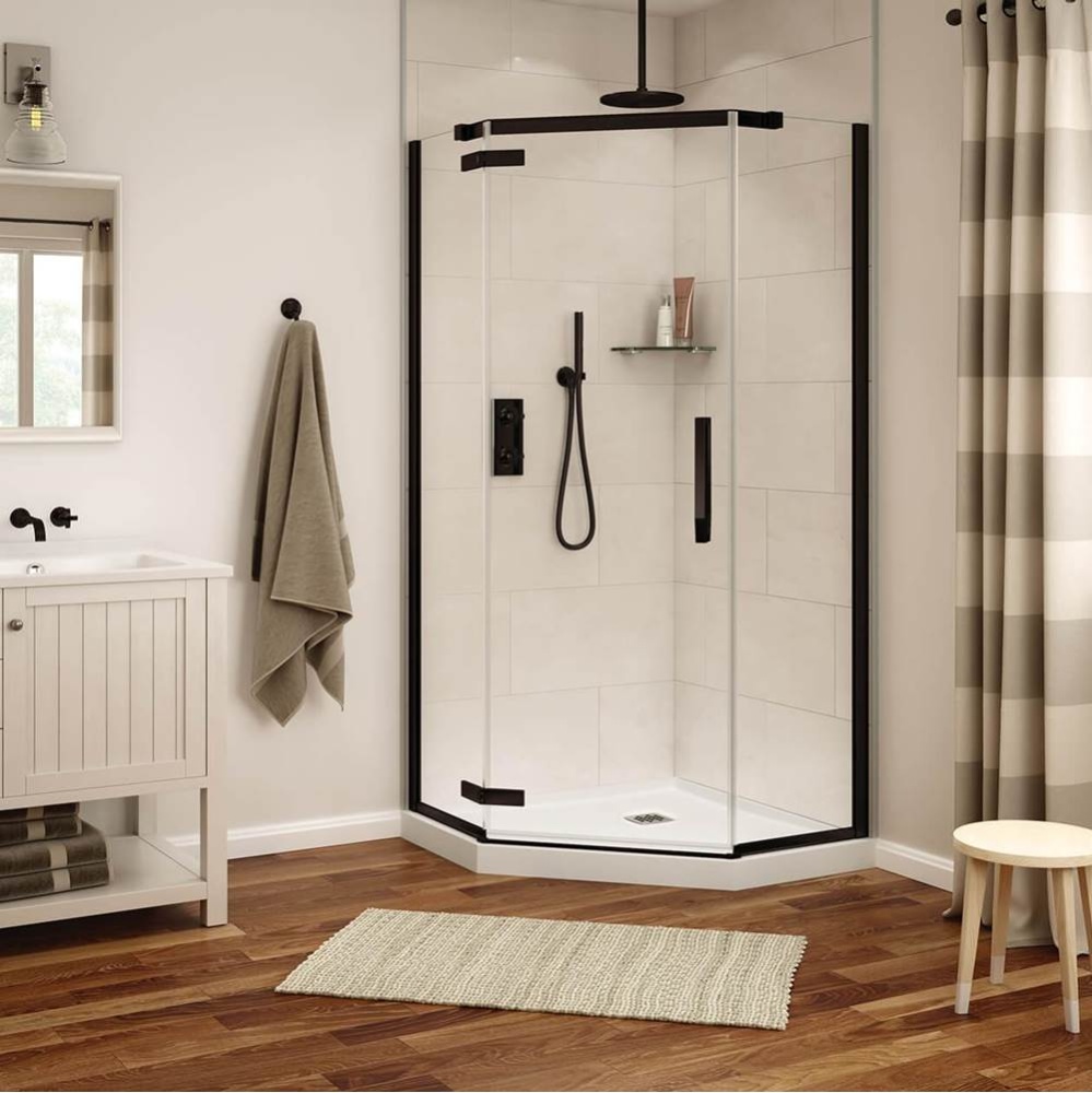 Davana Neo-angle 38 x 38 x 75 in. 8mm Pivot Shower Door for Corner Installation with Clear Glass i