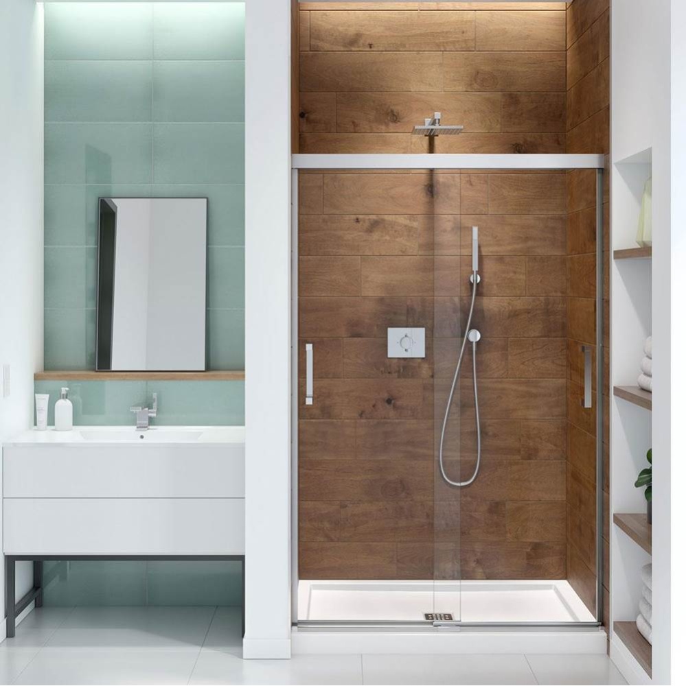 Incognito 70 44-47 x 70 1/2 in. 8mm Bypass Shower Door for Alcove Installation with Clear glass in