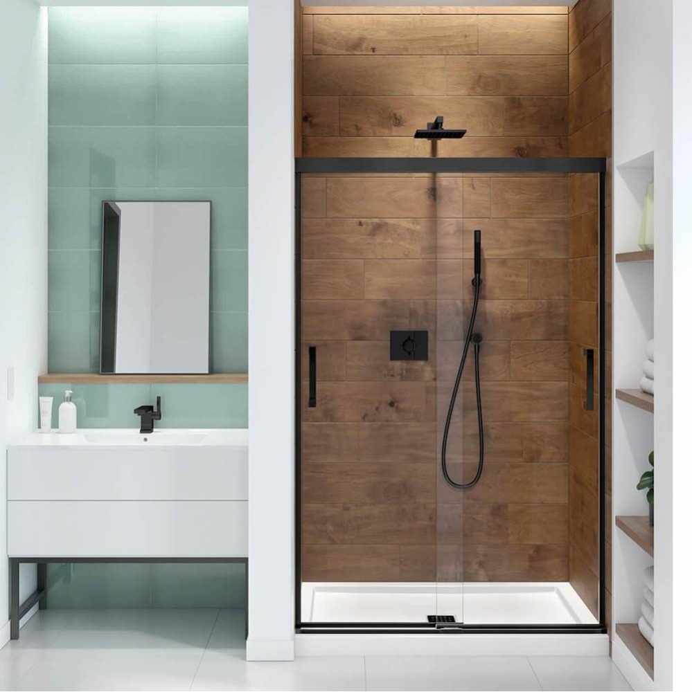 Incognito 70 44-47 x 70 1/2 in. 8mm Bypass Shower Door for Alcove Installation with Clear glass in