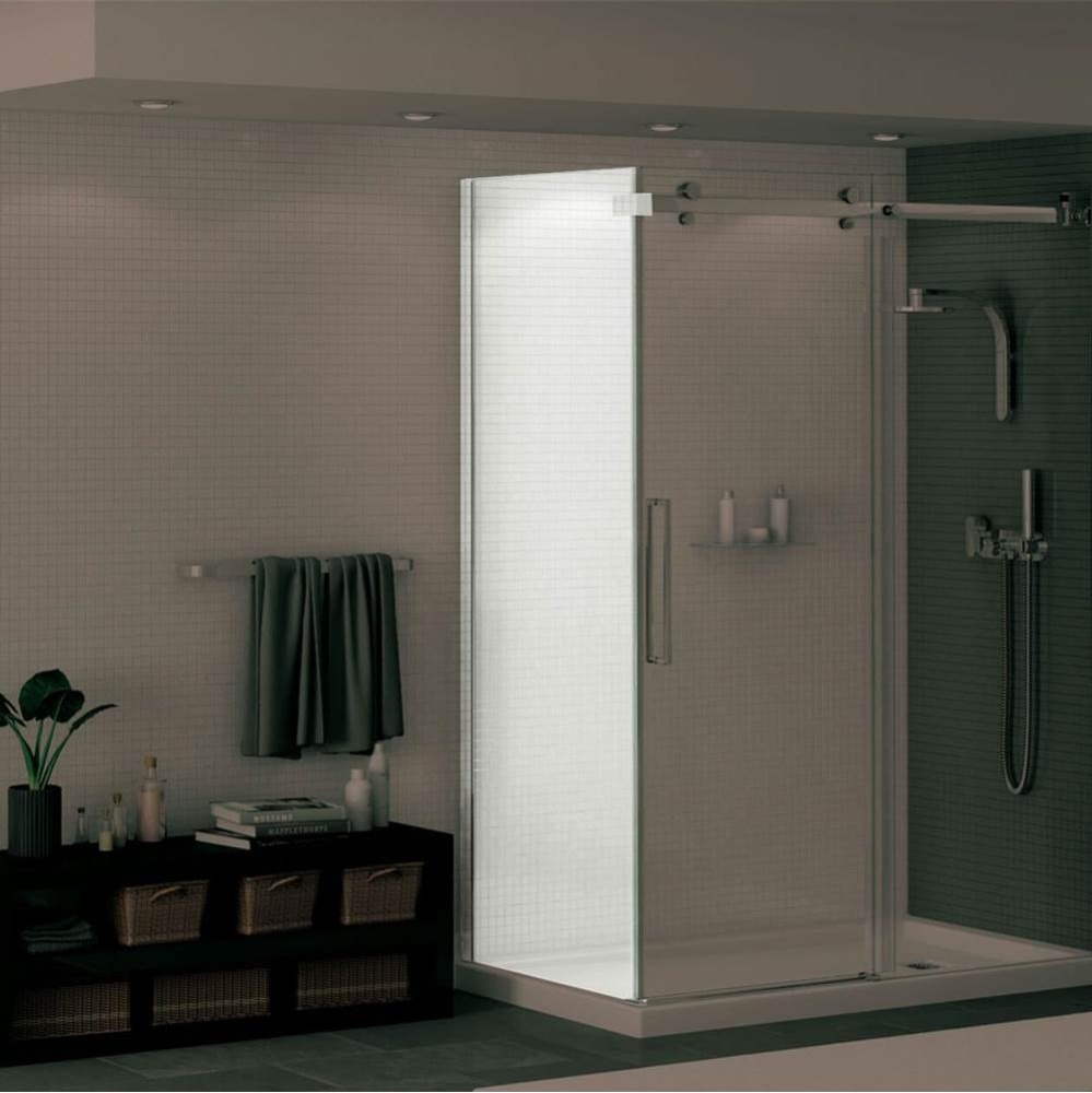 Halo Return Panel for 30 in. Base with Clear glass in Chrome