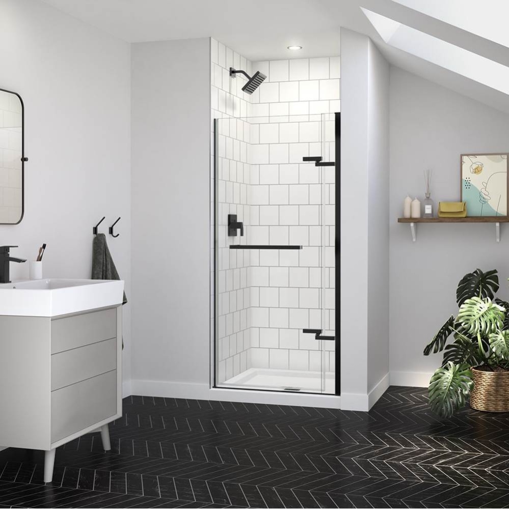 Reveal Sleek 71 32 1/2-35 1/2 x 71 1/2 in. 8mm Pivot Shower Door for Alcove Installation with Clea