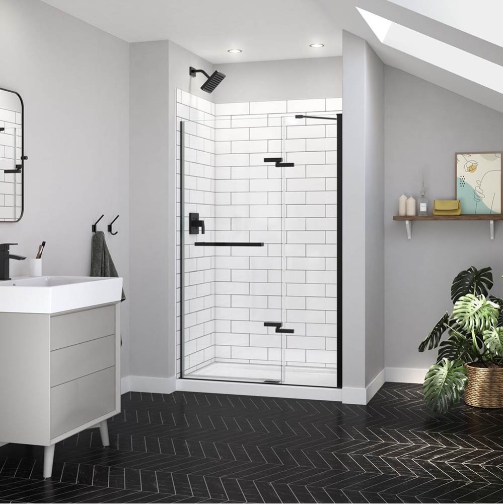 Reveal Sleek 71 44-47 x 71 1/2 in. 8mm Pivot Shower Door for Alcove Installation with Clear glass