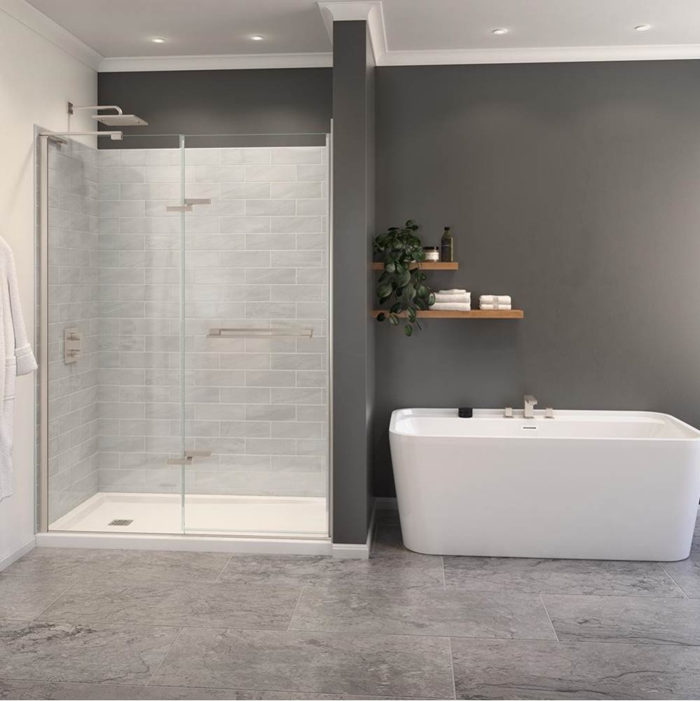 Capella 78 56-59 x 78 in. 8 mm Pivot Shower Door for Alcove Installation with GlassShield® gl