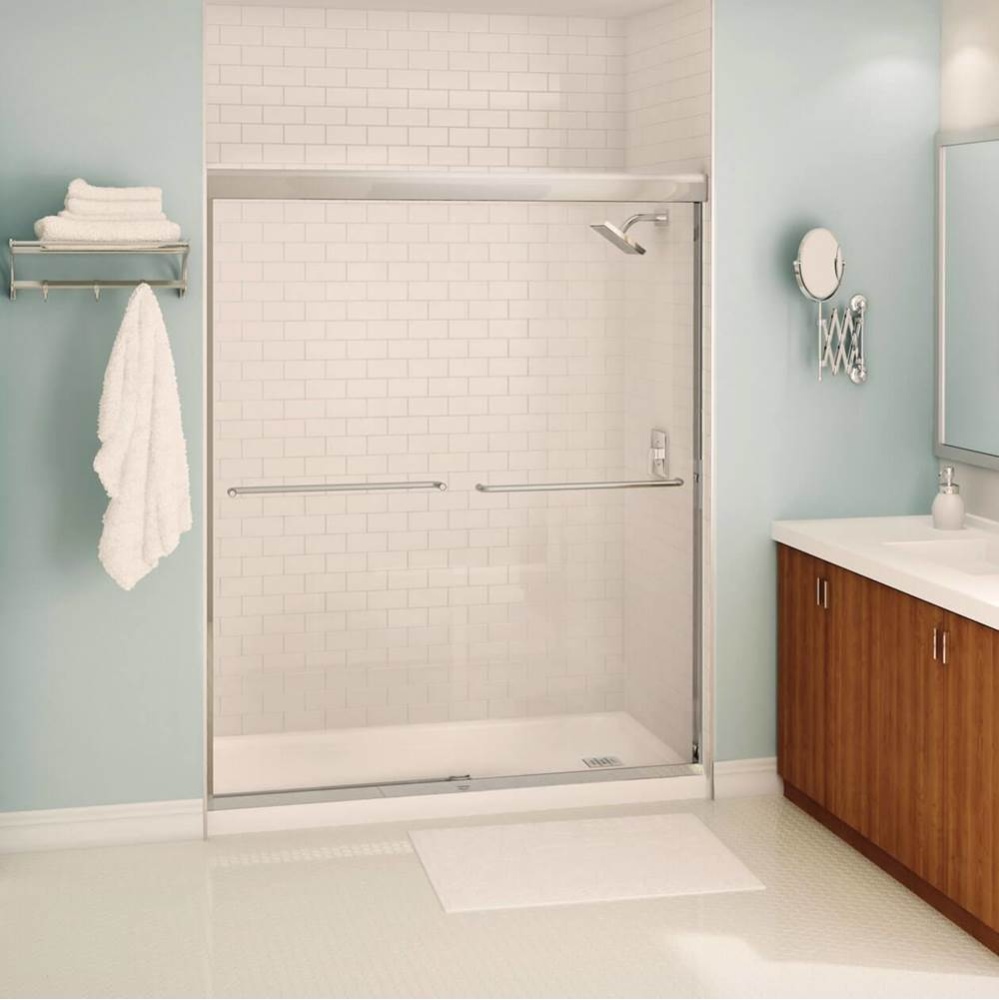 Tonik 55-59 x 71 in. 6 mm Sliding Shower Door for Alcove Installation with Clear Glass in Chrome