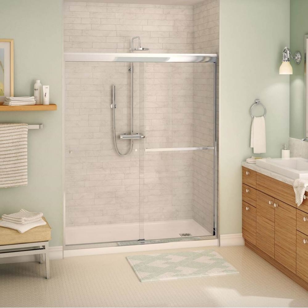 Noble SC 55-59 x 71 in. 8mm Bypass Shower Door for Alcove Installation with Clear Glass in Chrome