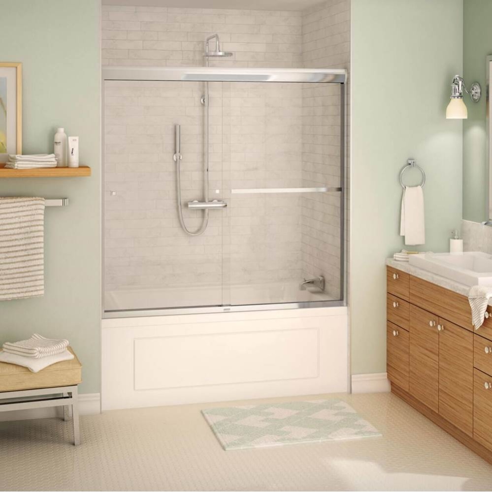 Noble SC 55-59 x 57 in. 8mm Bypass Tub Door for Alcove Installation with Clear Glass in Chrome