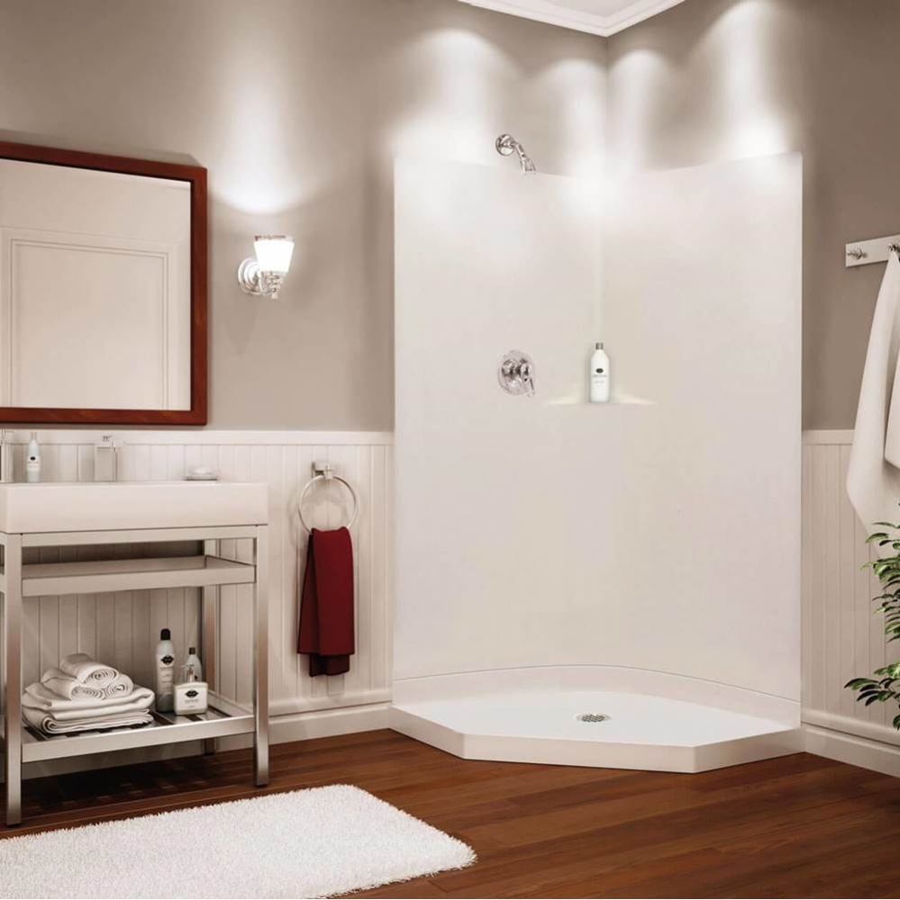SECCSS36 38 x 38 AcrylX Corner Center Drain Two-Piece Shower in White
