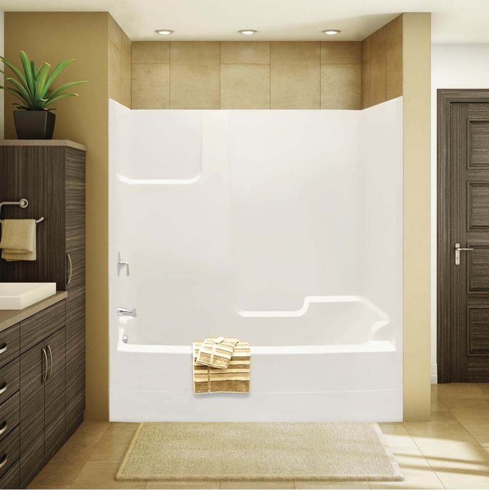 TSEA72 72 x 36 AcrylX Alcove Right-Hand Drain One-Piece Tub Shower in White