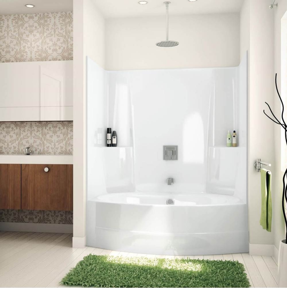 TSO6042 60 in. x 42 in. x 72 in. 1-piece Tub Shower with Center Drain in White