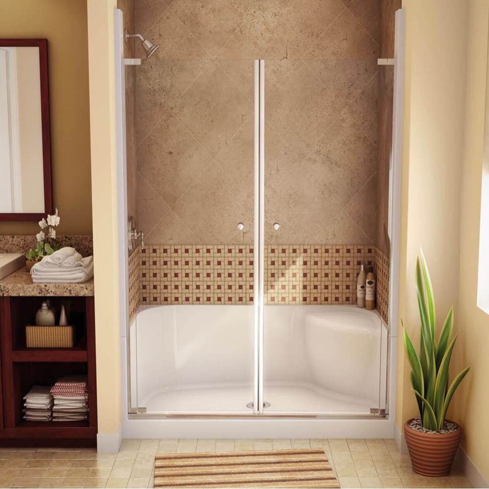 SPS 3448 AcrylX Alcove Shower Base with Center Drain in White