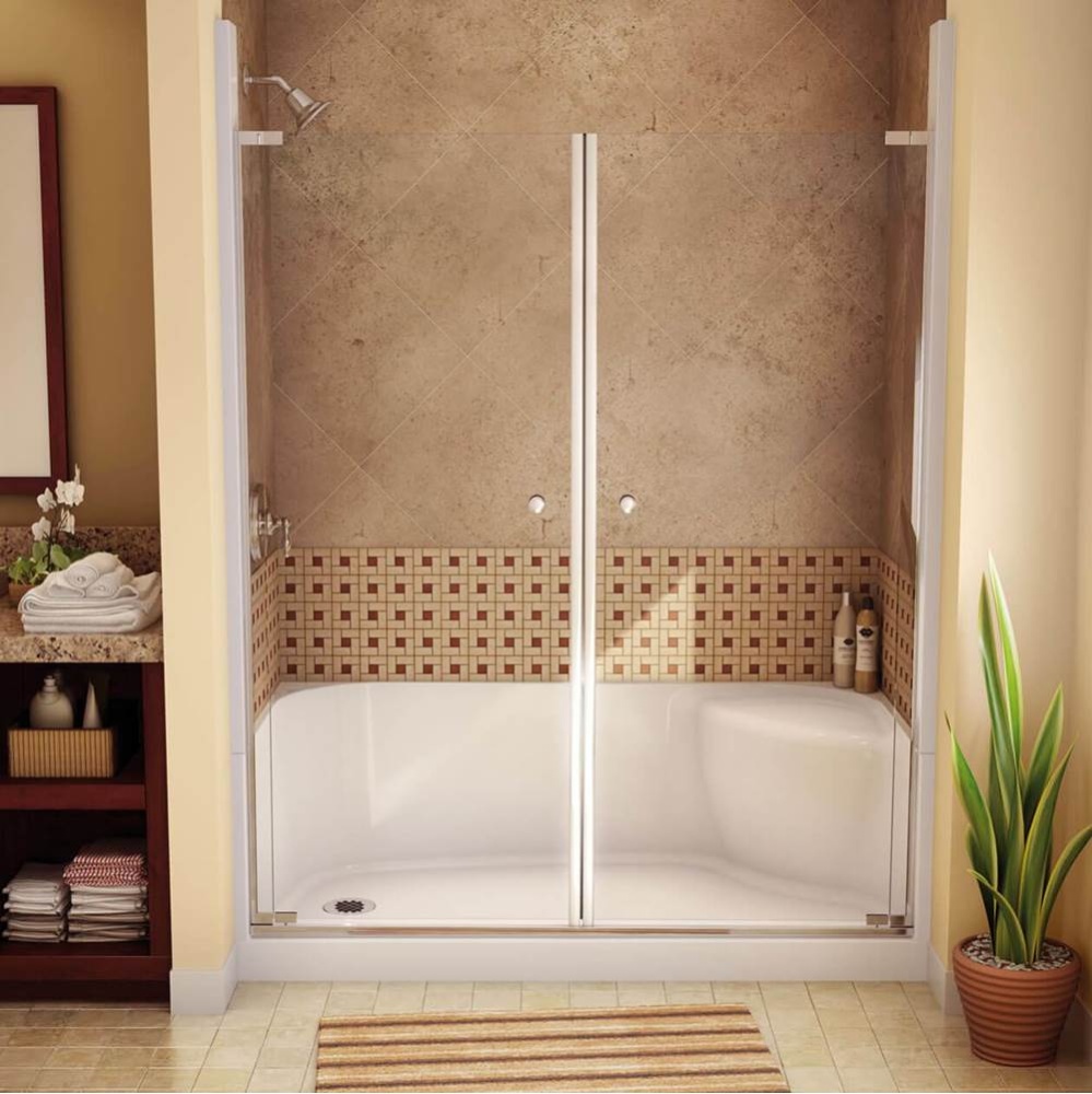 SPS 3060 AcrylX Alcove Shower Base with Left-Hand Drain in White