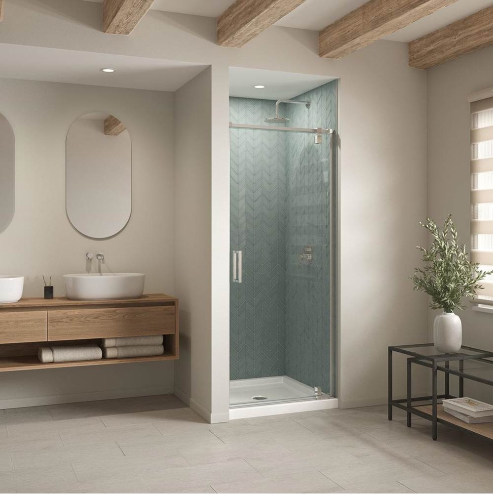 B3Round 3636 Acrylic Alcove Shower Base in White with Center Drain