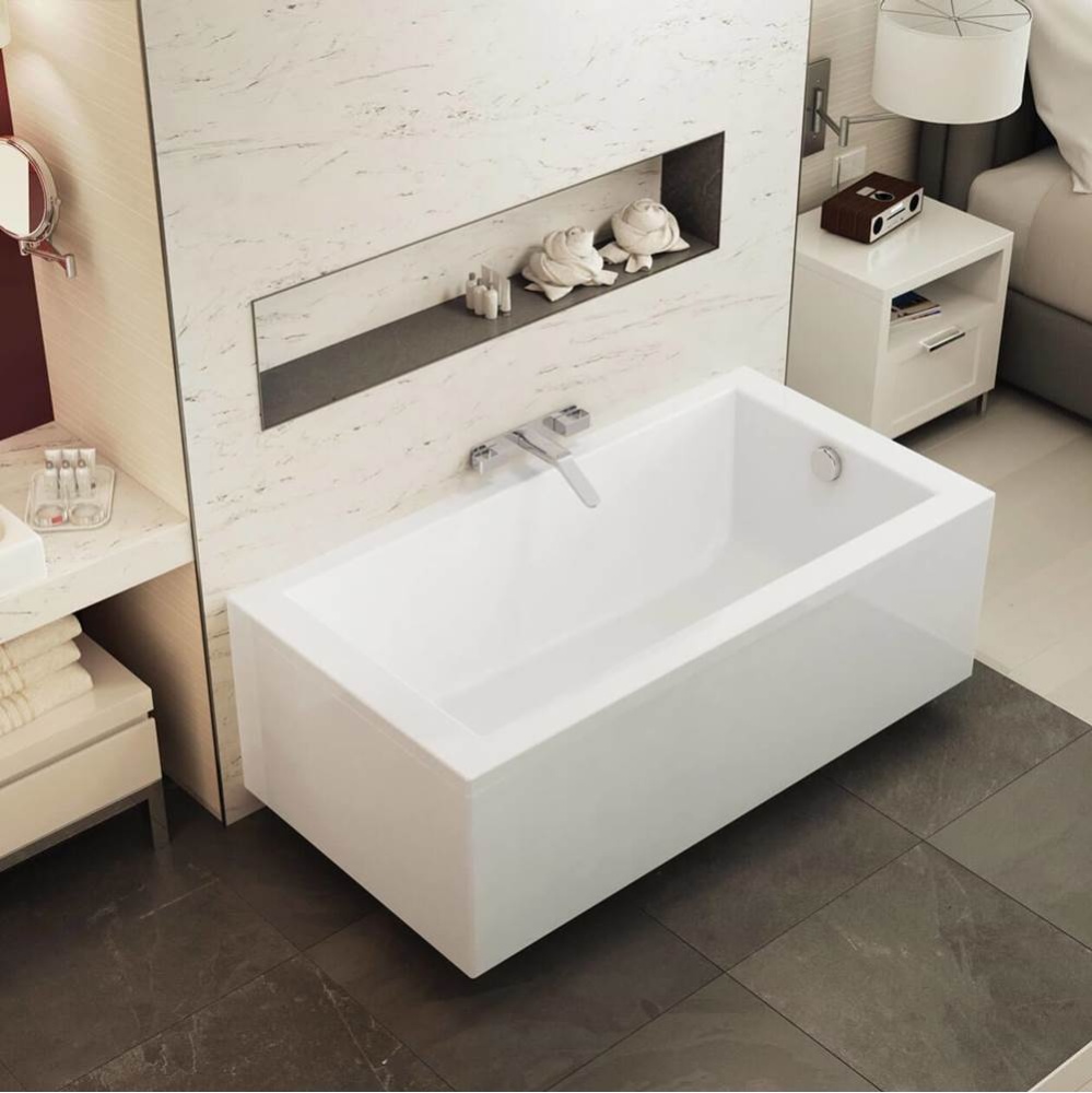 ModulR 6032 (Without Armrests) Acrylic Wall Mounted Right-Hand Drain Bathtub in White