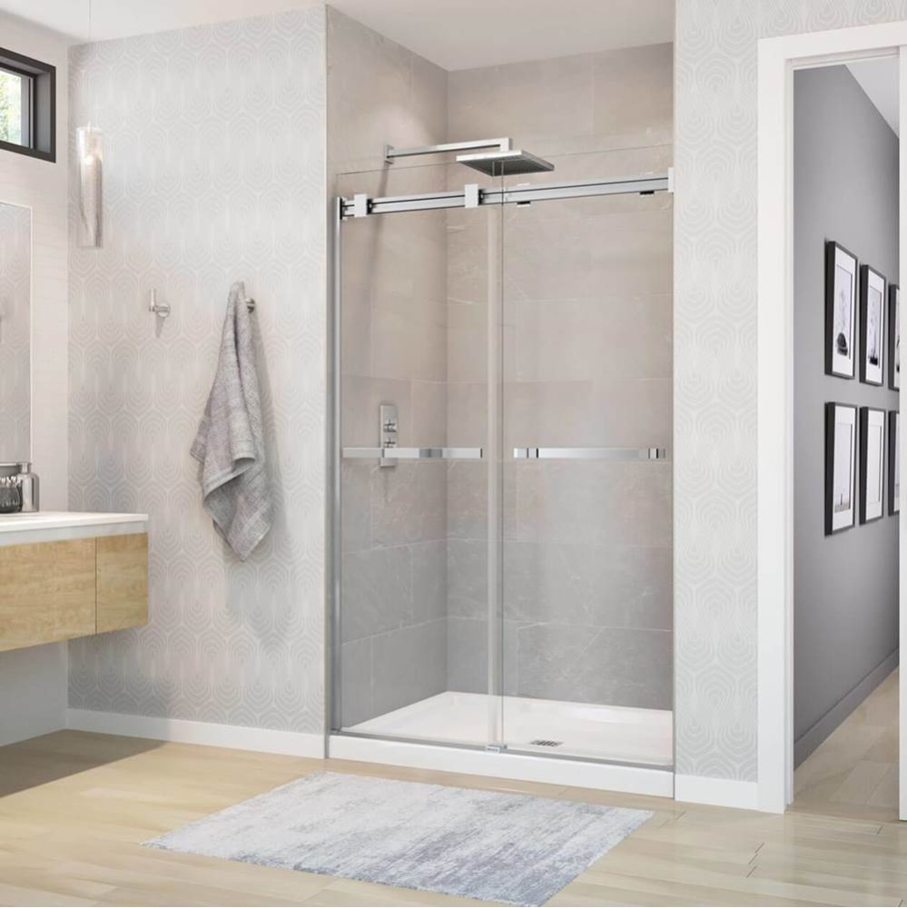 B3Square 4834 Acrylic Alcove Shower Base in White with Center Drain