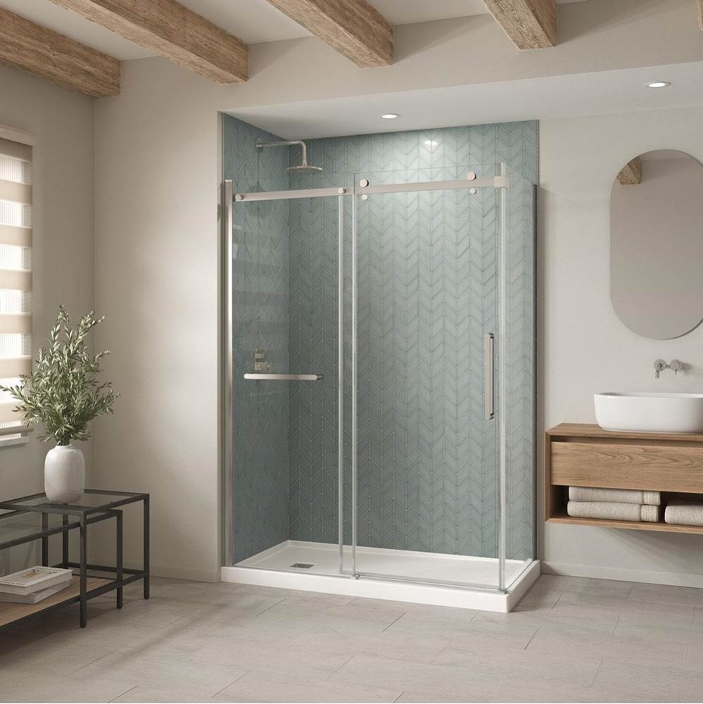 B3X 6032 Acrylic Corner Left Shower Base with Anti-slip Bottom with Left-Hand Drain in White