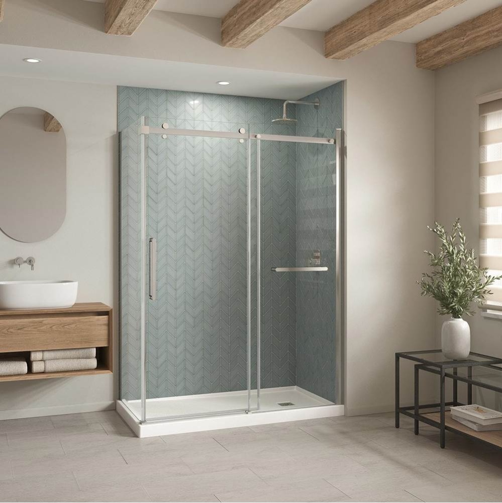 B3X 6032 Acrylic Corner Right Shower Base with Anti-slip Bottom with Right-Hand Drain in White