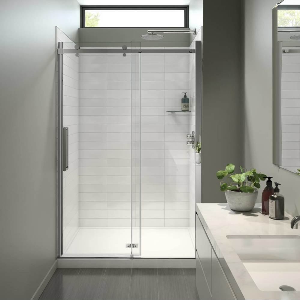 B3X 4836 Acrylic Alcove Shower Base with Center Drain in White