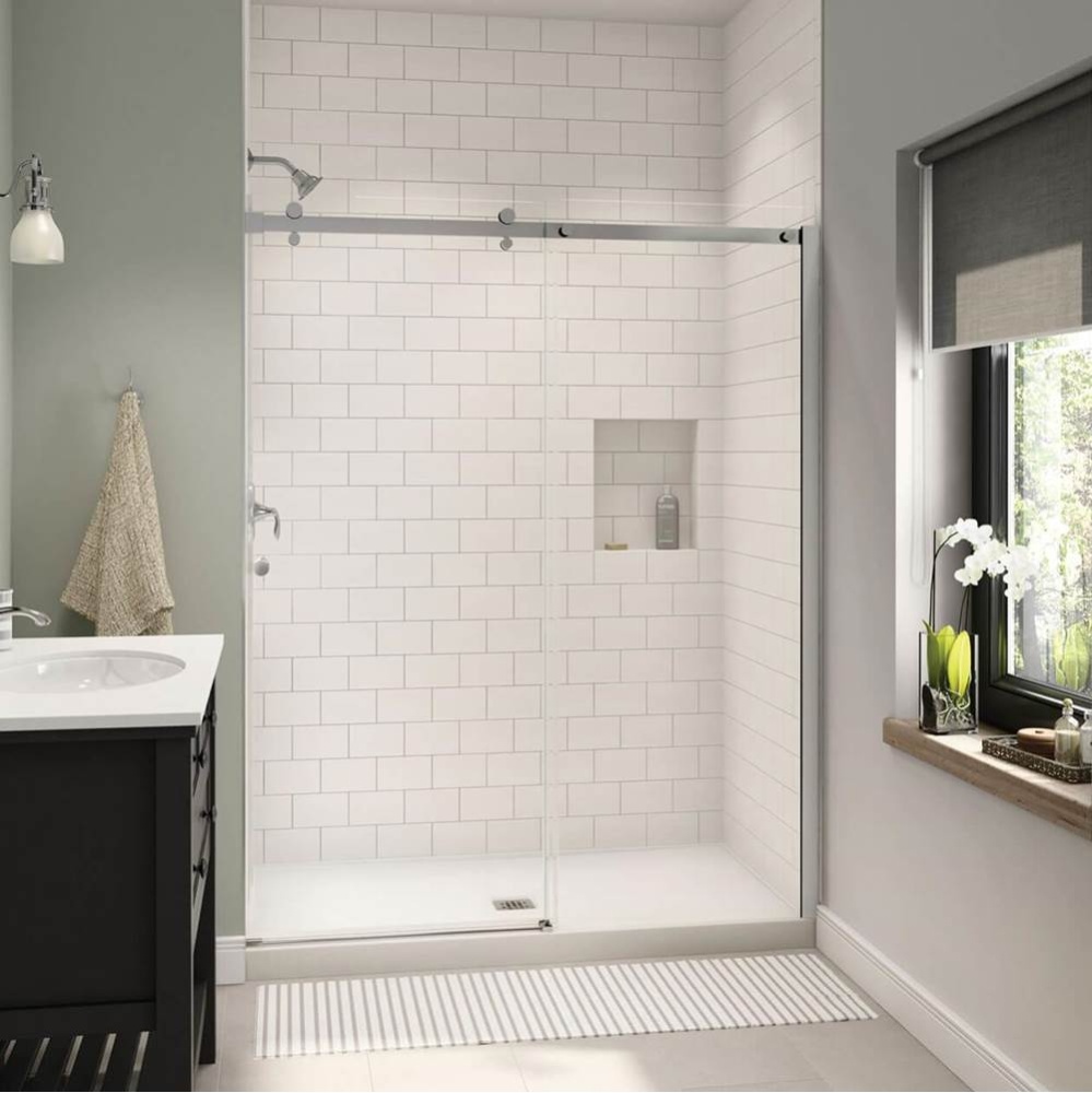 B3X 6036 Acrylic Alcove Shower Base with Anti-slip Bottom with Center Drain in White