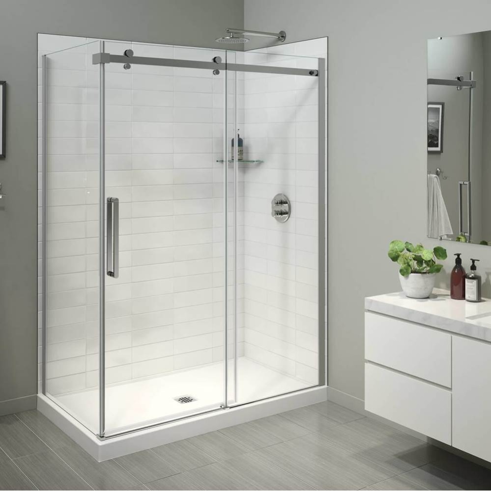 B3X 6036 Acrylic Corner Right Shower Base with Center Drain in White