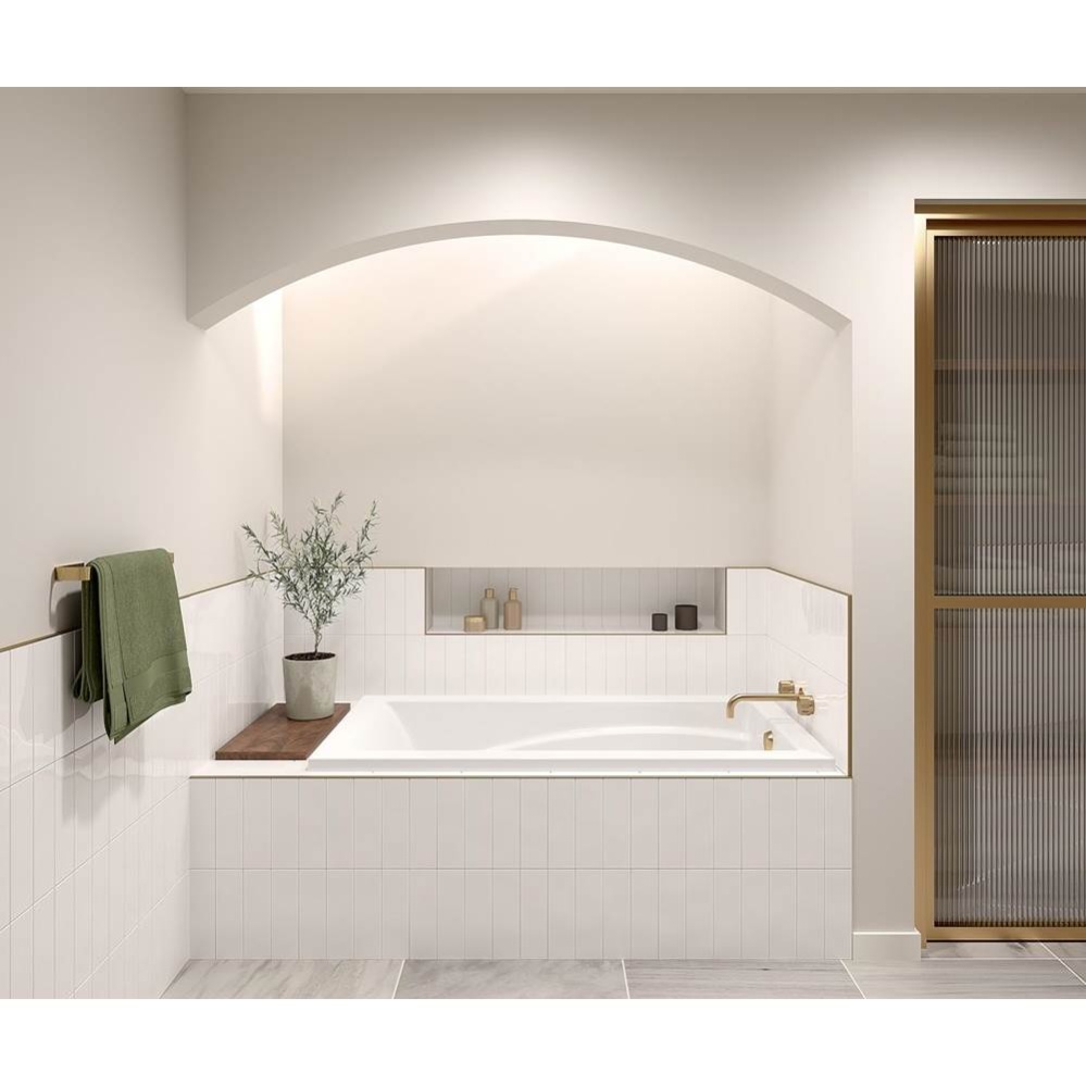 Optik 6032 Acrylic Drop-in End Drain Hydrofeel Bathtub in White