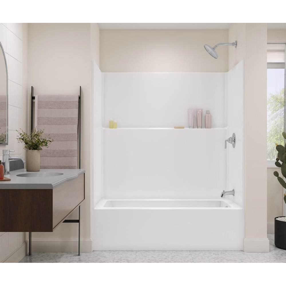Icon TS6032X AFR AcrylX™ Alcove Left Hand Drain One-Piece Tub Shower in White