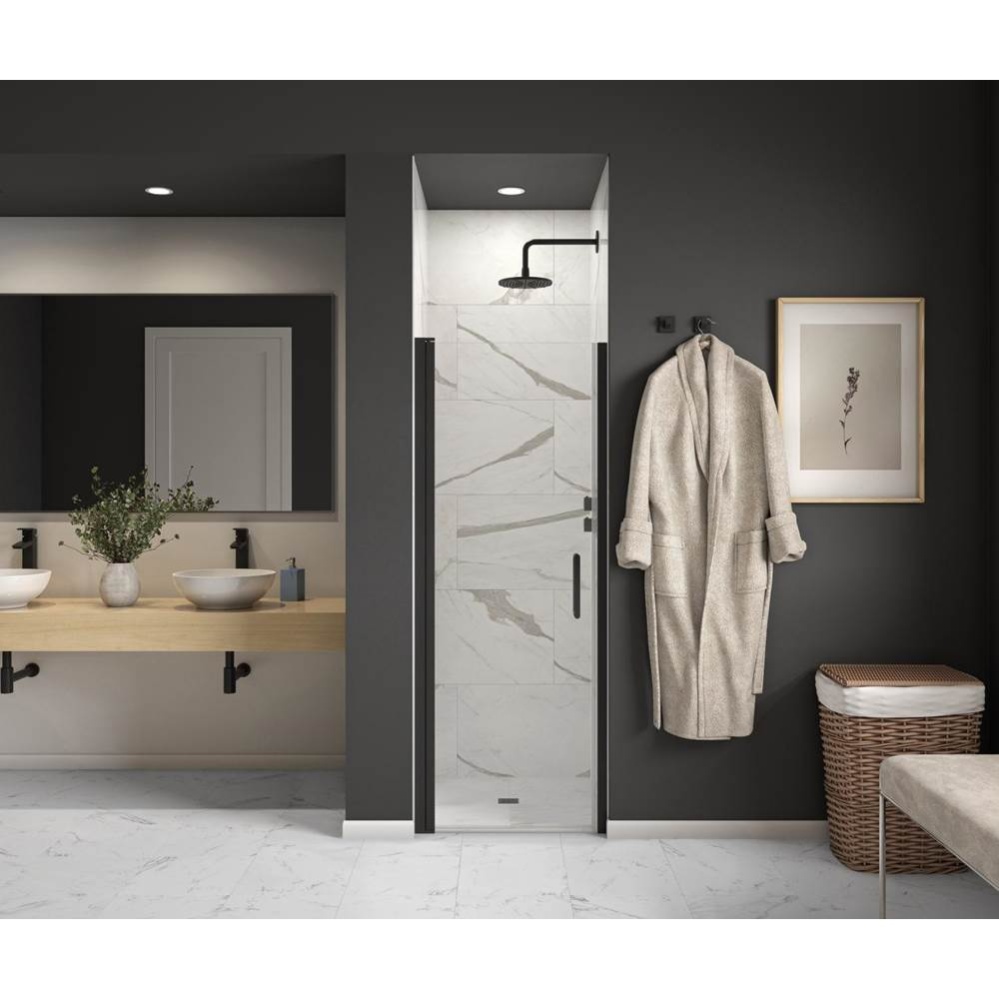Cappadocia 25-27 x 68 in. 6 mm Pivot Shower Door for Alcove Installation with Clear glass & Sq
