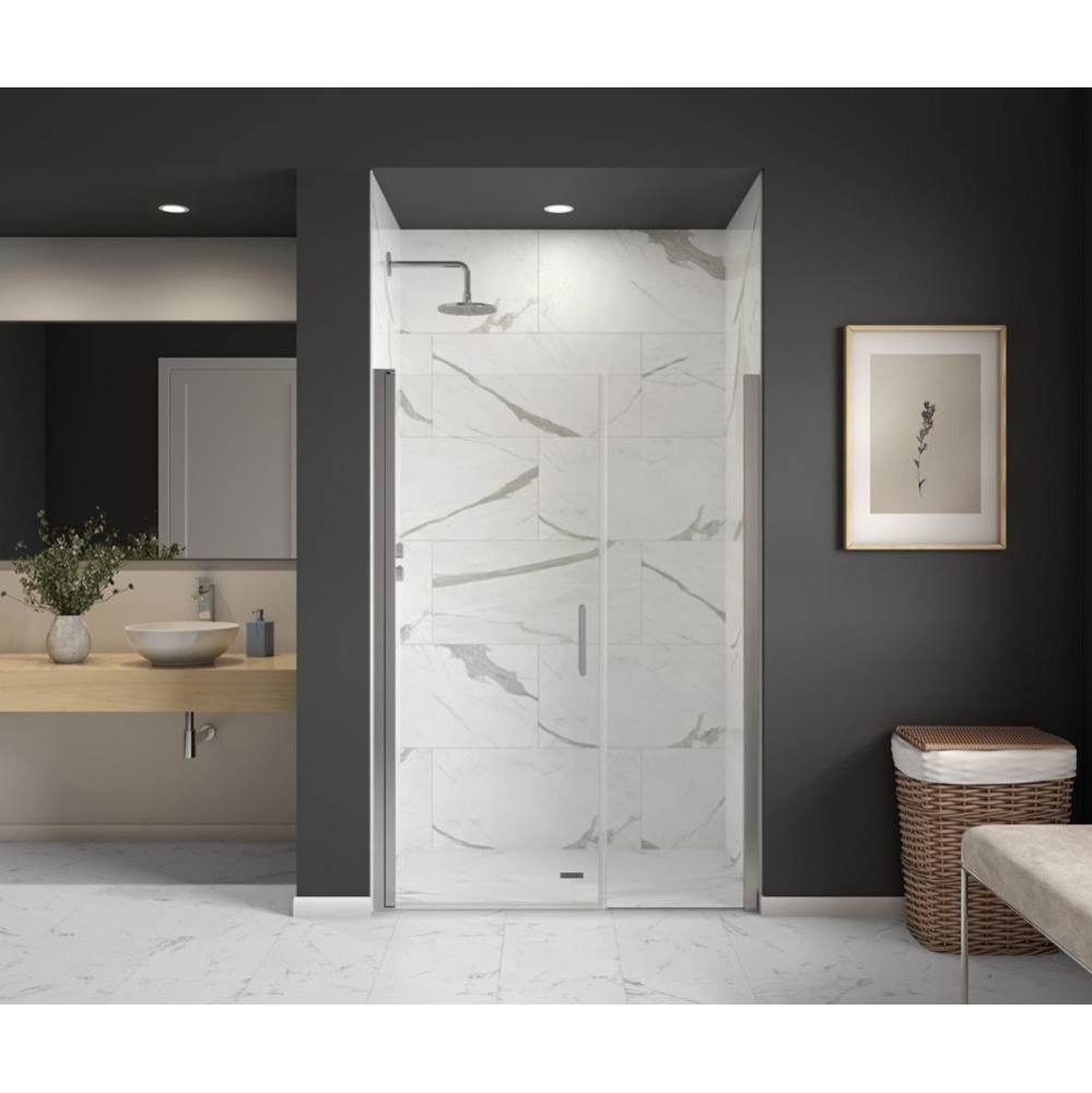 Cappadocia 51-53 x 68 in.6 mm Pivot Shower Door for Alcove Installation with Clear glass & Rou