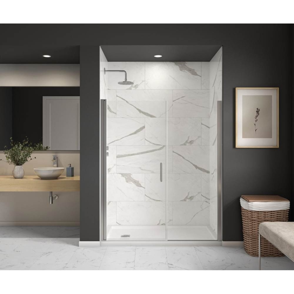 Cappadocia 55-57 x 68 in. 6 mm Pivot Shower Door for Alcove Installation with Clear glass & Ro
