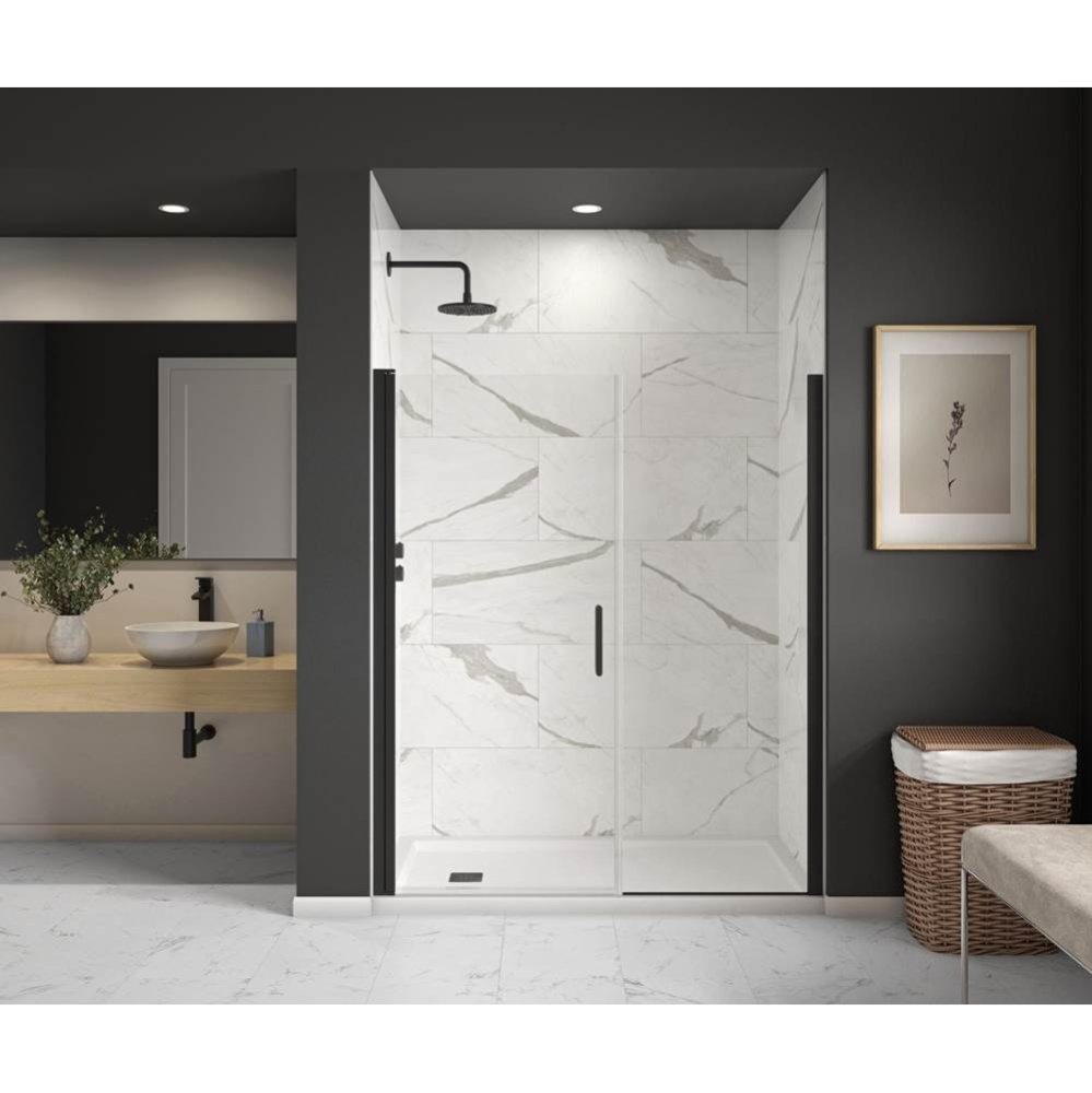 Cappadocia 53-55 x 68 in. 6 mm Pivot Shower Door for Alcove Installation with Clear glass & Ro