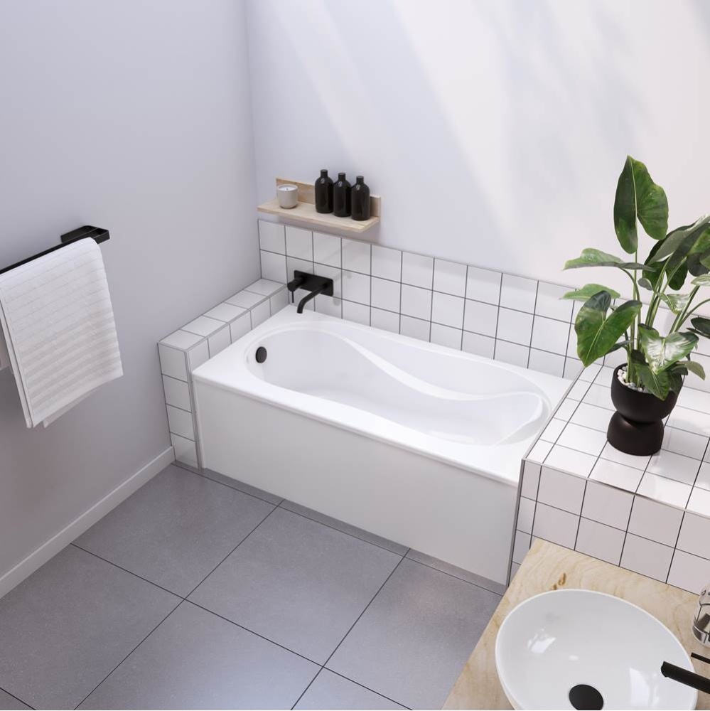 Cocoon Sleek 6030 IFS Acrylic Alcove Left-Hand Drain Bathtub in White