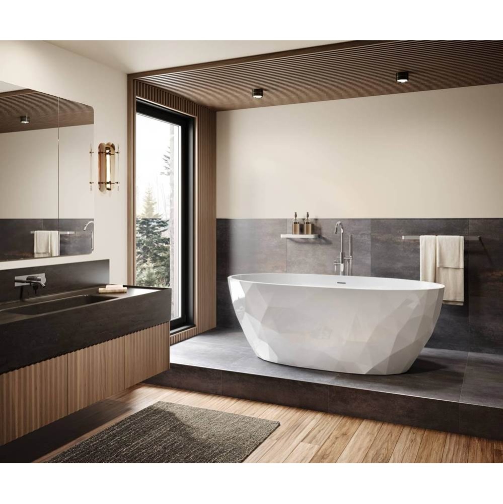 Fura 6732 Acrylic Freestanding Center Drain Bathtub in White