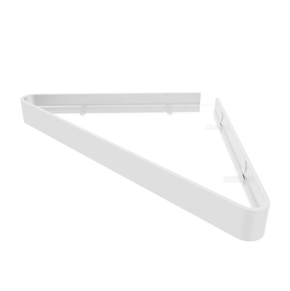 Manhattan Corner Shelf with Glass in Glossy White