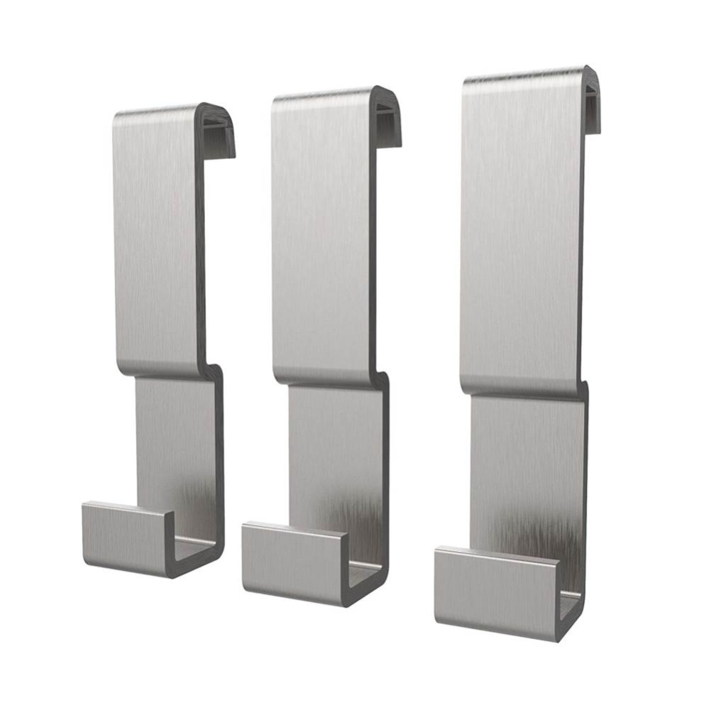 Manhattan Small Hooks - Pack of 3 in Brushed Chrome