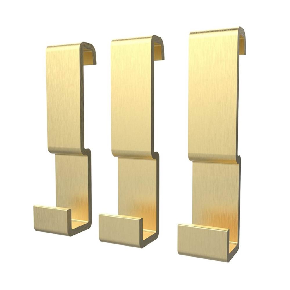 Manhattan Small Hooks - Pack of 3 in Brushed Gold