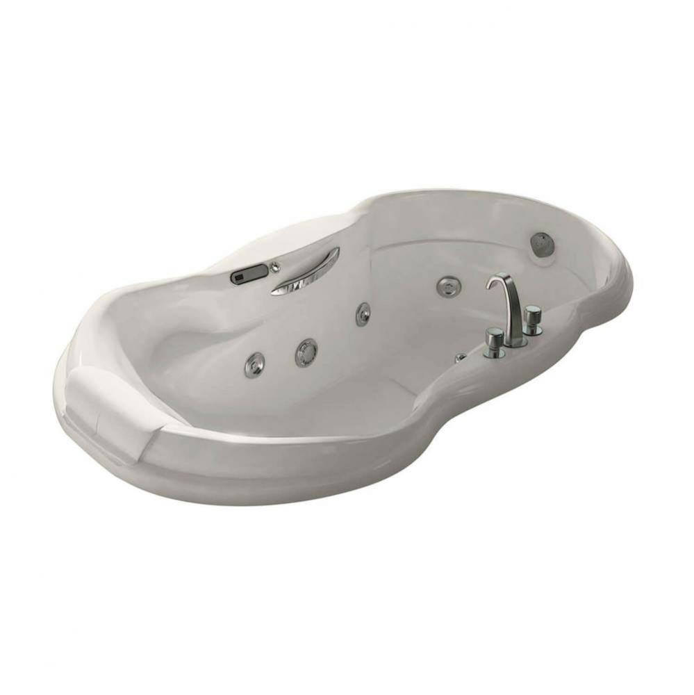 Palace 71.5 in. x 37.25 in. Drop-in Bathtub with End Drain in Biscuit