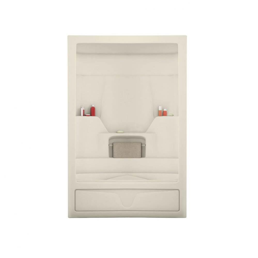Aspen 59.5 in. x 30.75 in. x 85 in. 3-piece Tub Shower with Left Drain in Bone