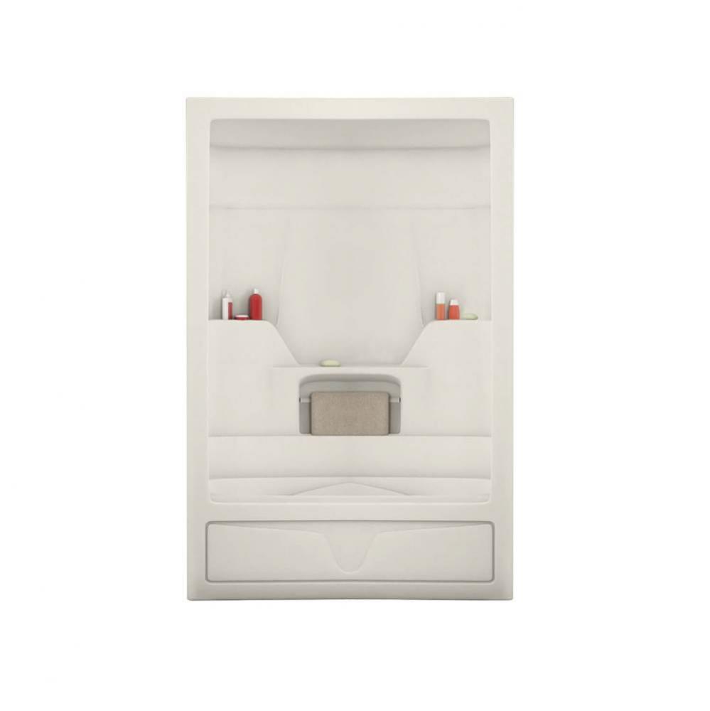 Aspen 59.5 in. x 30.75 in. x 85 in. 3-piece Tub Shower with Left Drain in Biscuit