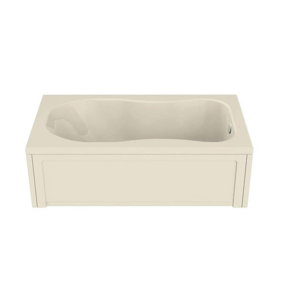 Topaz 59.75 in. x 36 in. Alcove Bathtub with Aeroeffect System End Drain in Bone