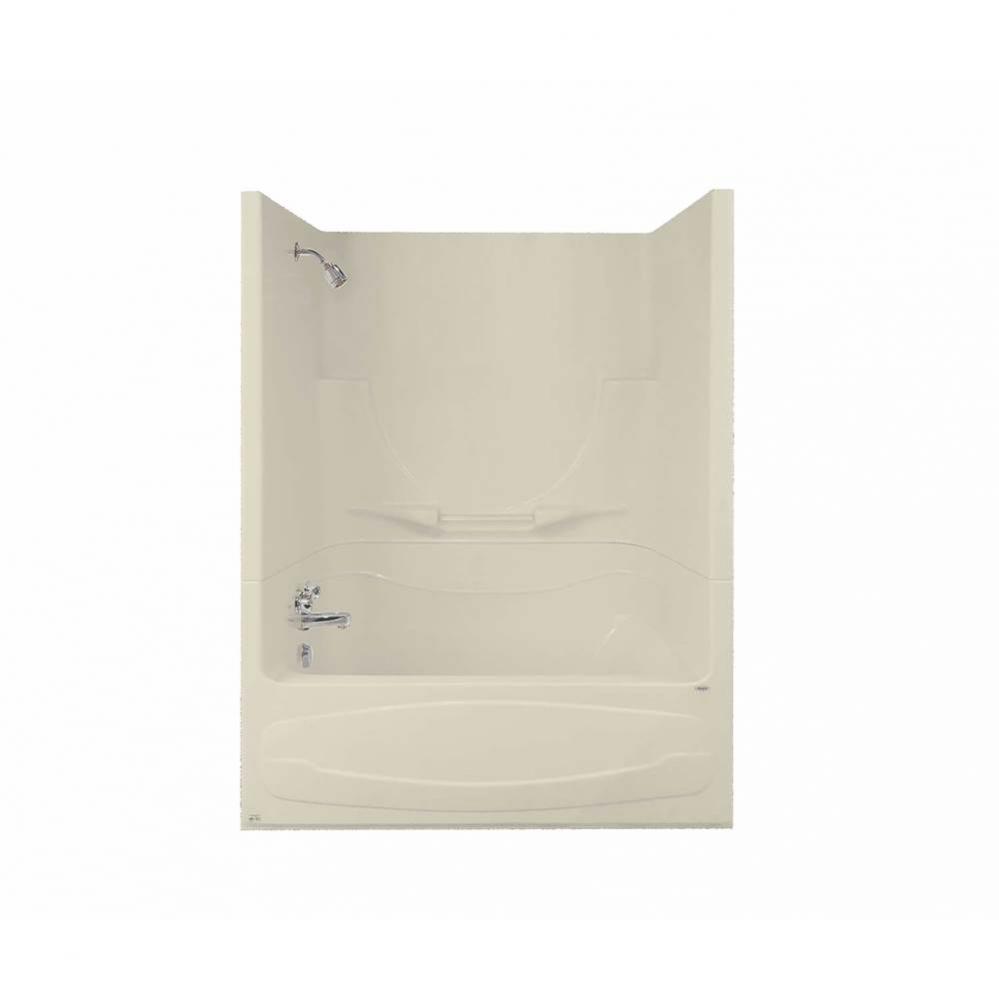 Figaro II 59.25 in. x 33 in. x 74.5 in. 1-piece Tub Shower with 10 microjets Left Drain in Bone