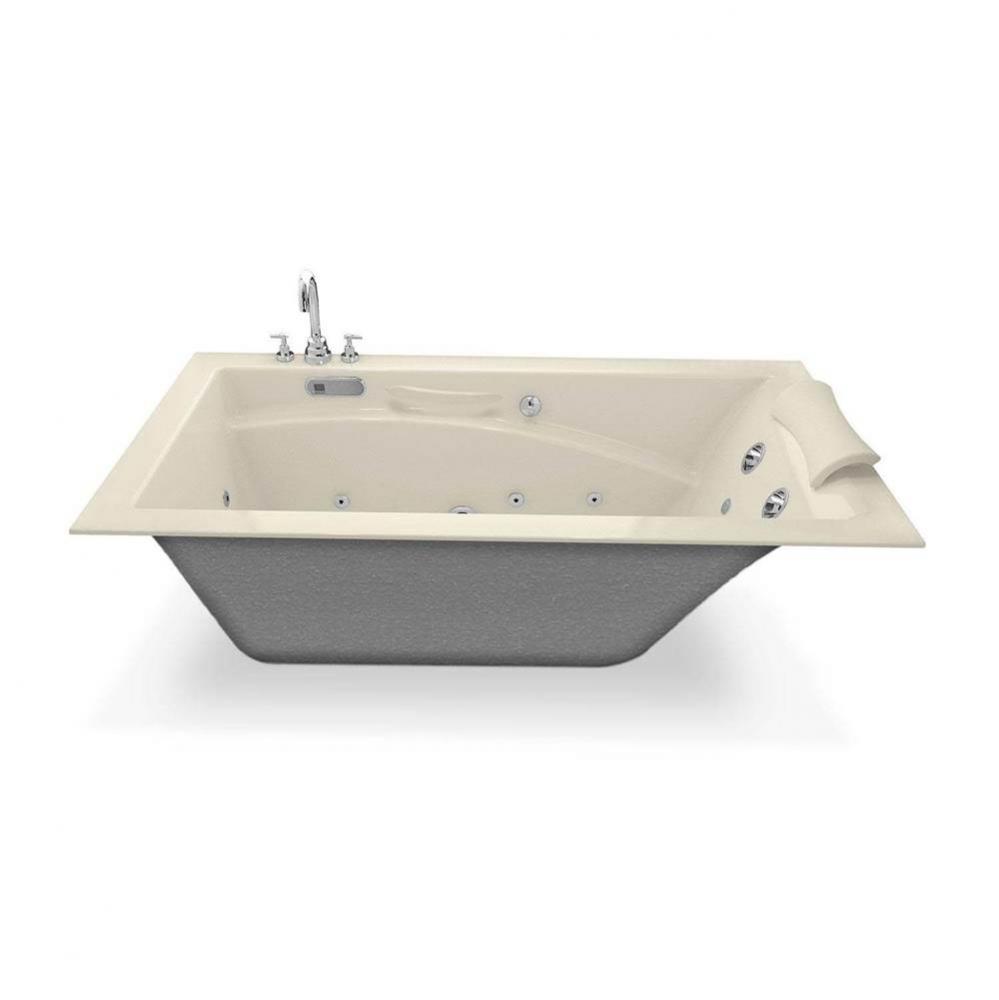 Optik 59.75 in. x 32 in. Alcove Bathtub with Right Drain in Bone