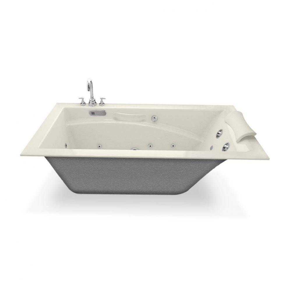 Optik 59.75 in. x 32 in. Alcove Bathtub with Left Drain in Biscuit