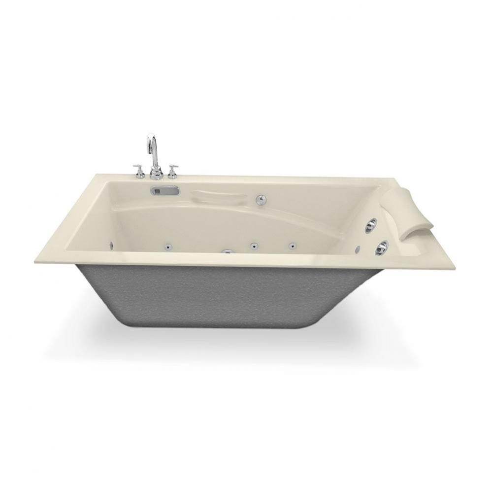 Optik 65.75 in. x 36 in. Alcove Bathtub with End Drain in Bone