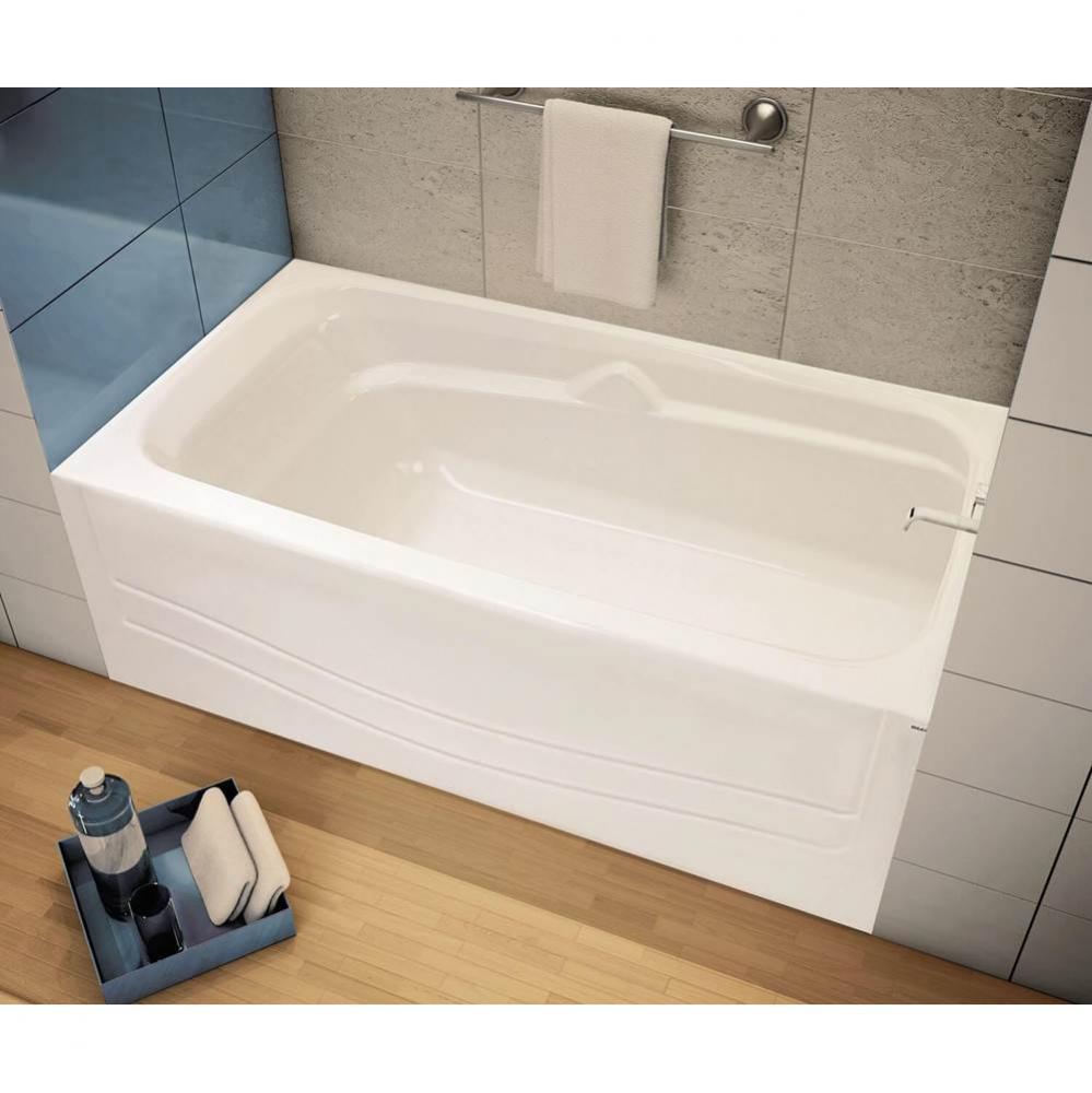 Avenue 59.875 in. x 30 in. Alcove Bathtub with Whirlpool System Left Drain in Sterling Silver