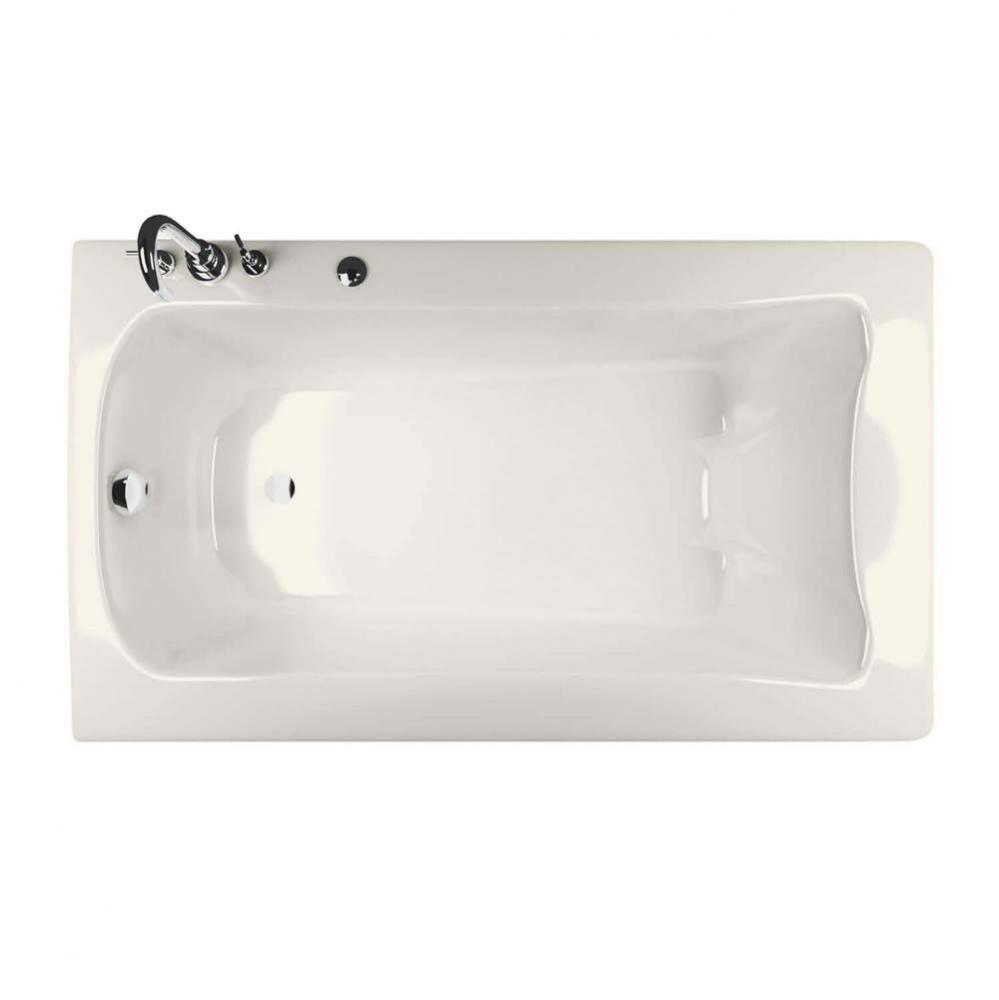 Release 59.75 in. x 32 in. Alcove Bathtub with Right Drain in Biscuit