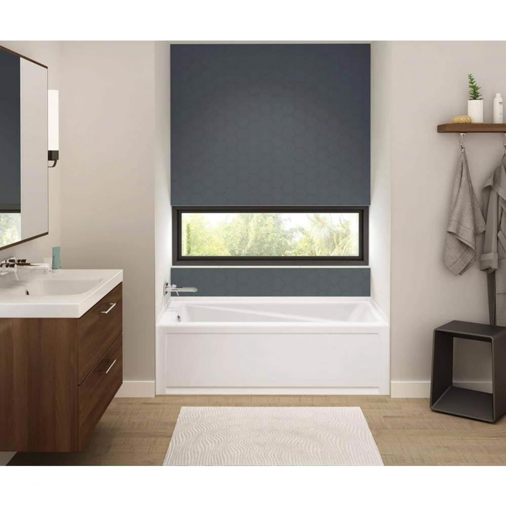 Exhibit IFS AFR DTF 59.75 in. x 31.875 in. Alcove Bathtub with Aeroeffect System Right Drain in Wh