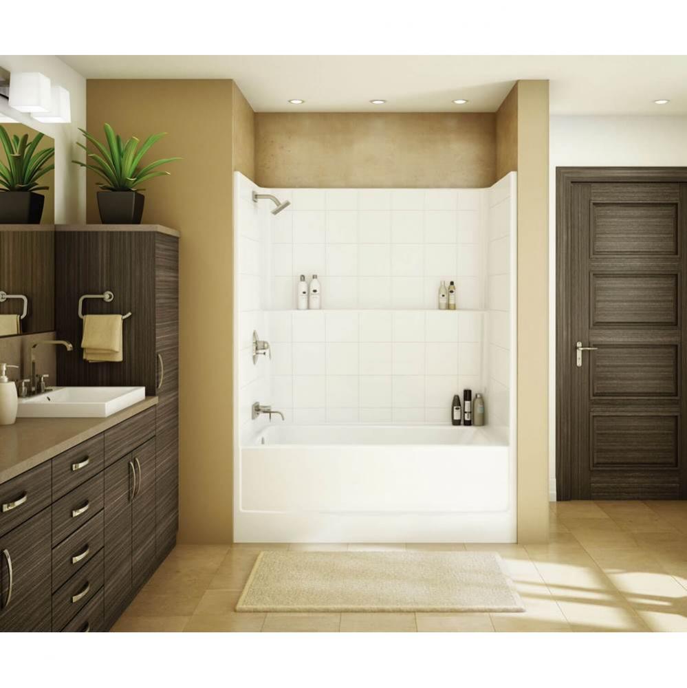 TSTEA Plus 59.75 in. x 32 in. x 78 in. 1-piece Tub Shower with Whirlpool Left Drain in White