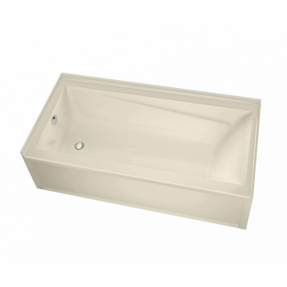 Exhibit IFS DTF 59.875 in. x 36 in. Alcove Bathtub with Aeroeffect System Left Drain in Bone