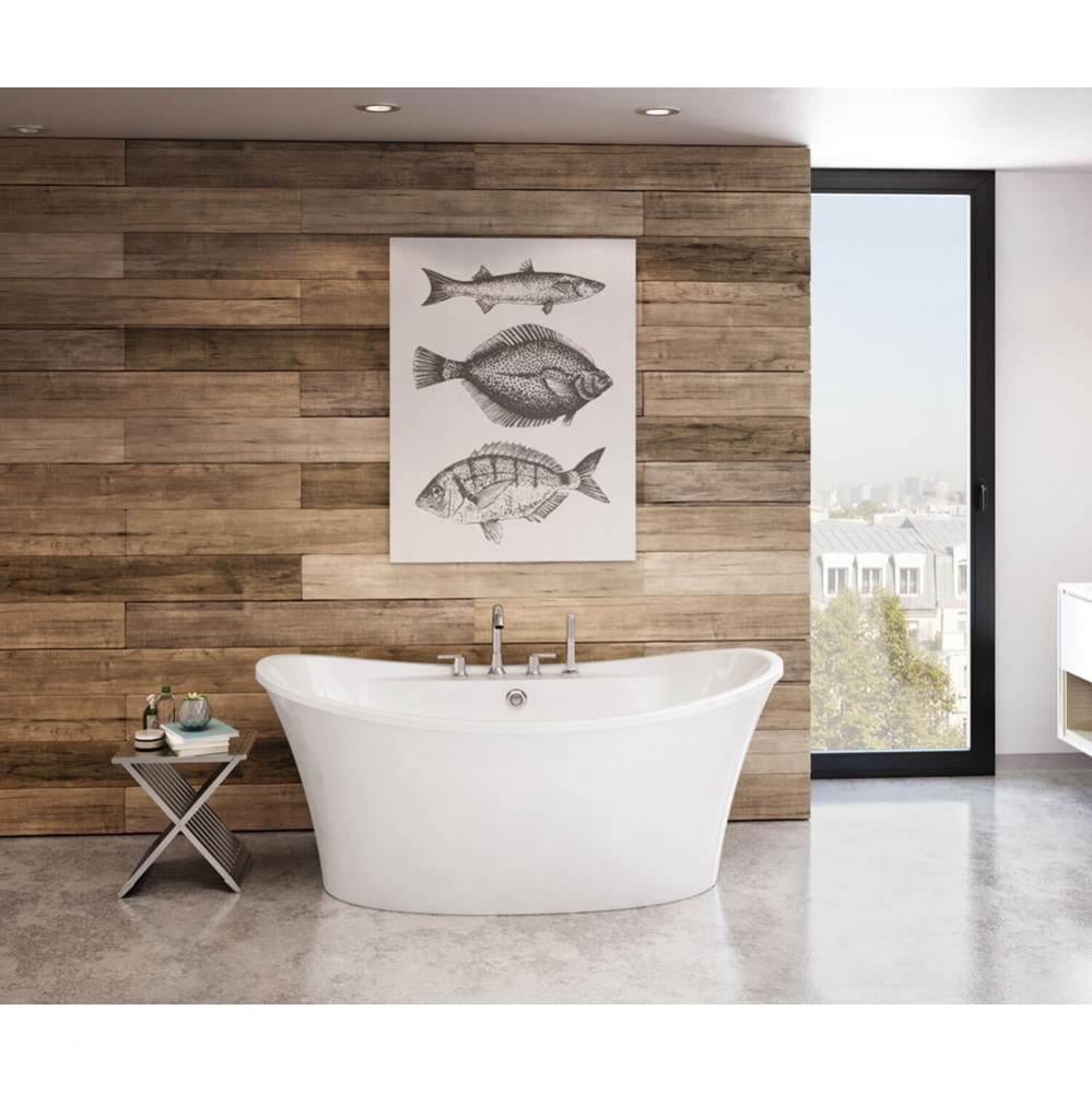 Ariosa 66 in. x 36 in. Freestanding Bathtub with Center Drain in White