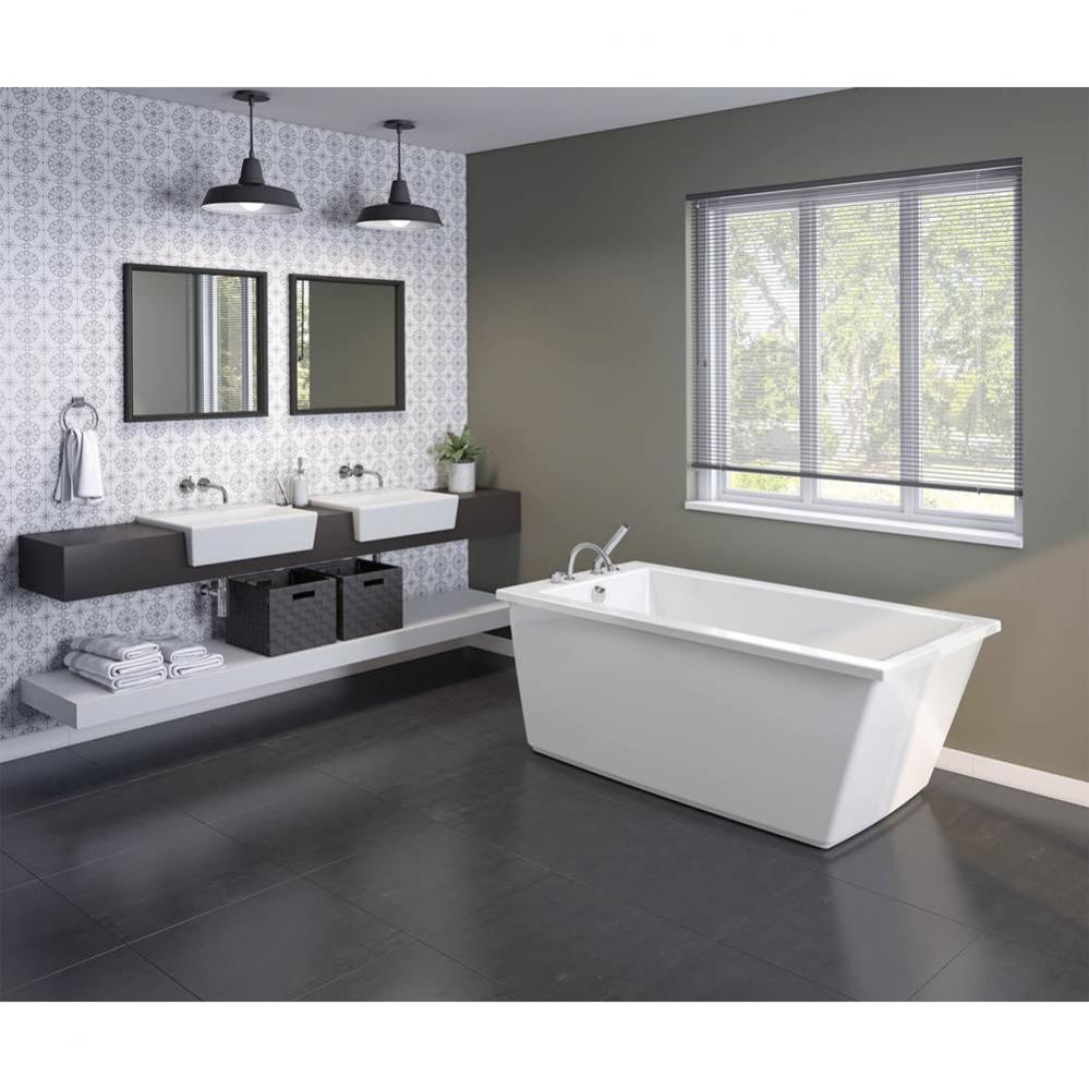Elinor 60 in. x 32 in. Freestanding Bathtub with End Drain in Aqua