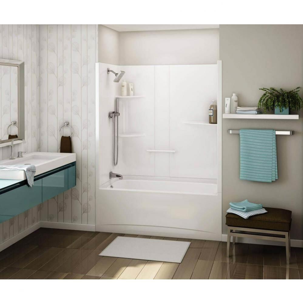 Allia 60 in. x 33 in. x 79 in. 2-piece Tub Shower with Whirlpool Right Drain in White